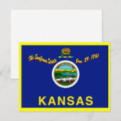 Kansas Flag Briefkaart (Voorkant / Achterkant)