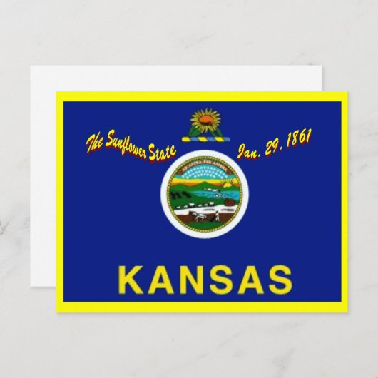Kansas Flag Briefkaart (Voorkant / Achterkant)