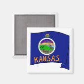 Kansas Flag Magneet (Voorkant / Achterkant)