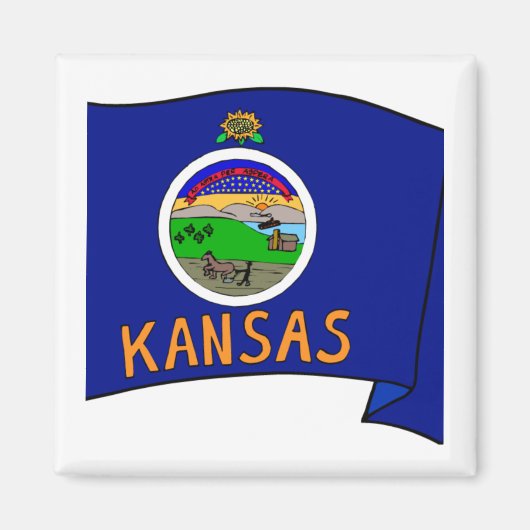 Kansas Flag Magneet (Voorkant)