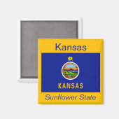 Kansas Flag Magnet (Voorkant / Achterkant)