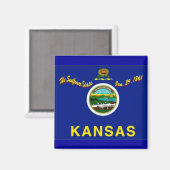 Kansas Flag Magnet (Voorkant / Achterkant)