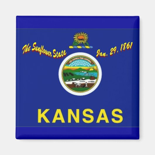 Kansas Flag Magnet (Voorkant)