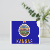 Kansas Flag Map Briefkaart (Staand voorkant)