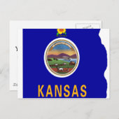 Kansas Flag Map Briefkaart (Voorkant / Achterkant)
