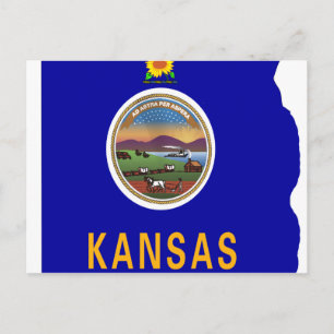 Kansas Flag Map Briefkaart