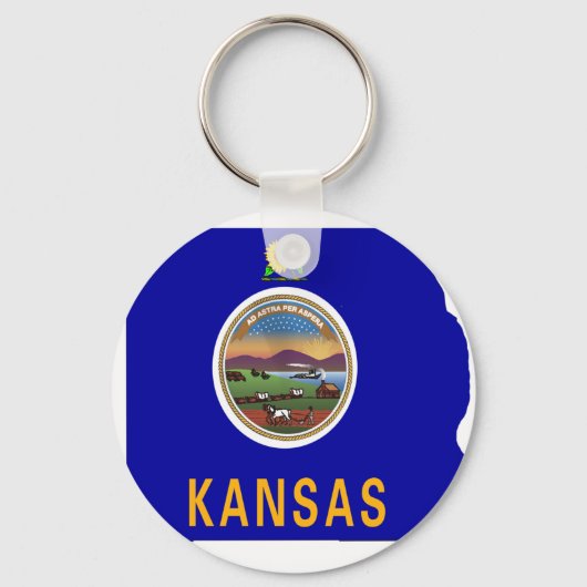 Kansas Flag Map Sleutelhanger (Voorkant)