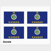Kansas Flag Rechthoekige Sticker (Vel)