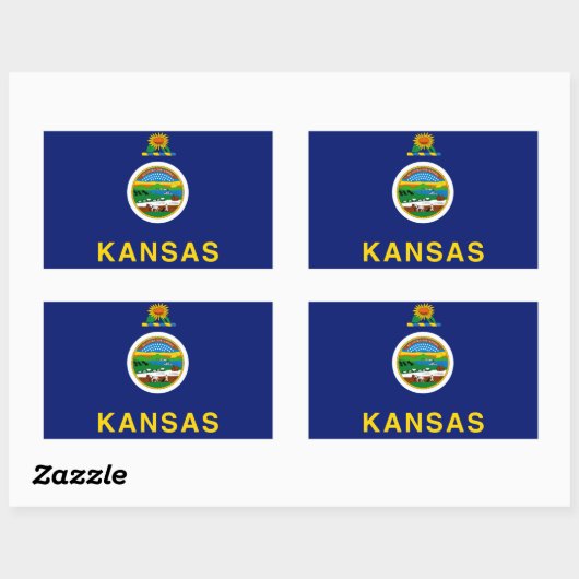Kansas Flag Rechthoekige Sticker (Vel)