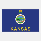 Kansas Flag Rechthoekige Sticker (Voorkant)