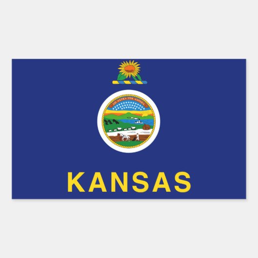 Kansas Flag Rechthoekige Sticker (Voorkant)