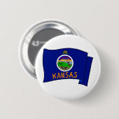 Kansas Flag Ronde Button 5,7 Cm (Voorkant /achterkant)