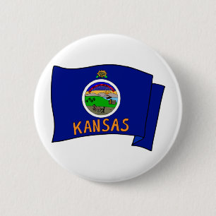 Kansas Flag Ronde Button 5,7 Cm