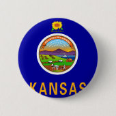 Kansas Flag Ronde Button 5,7 Cm (Voorkant)