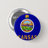 Kansas Flag Ronde Button 5,7 Cm (Voorkant /achterkant)