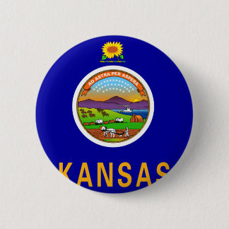 Kansas Flag Ronde Button 5,7 Cm
