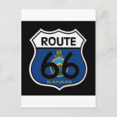 Kansas Flag Route 66 Shield Briefkaart (Voorkant)