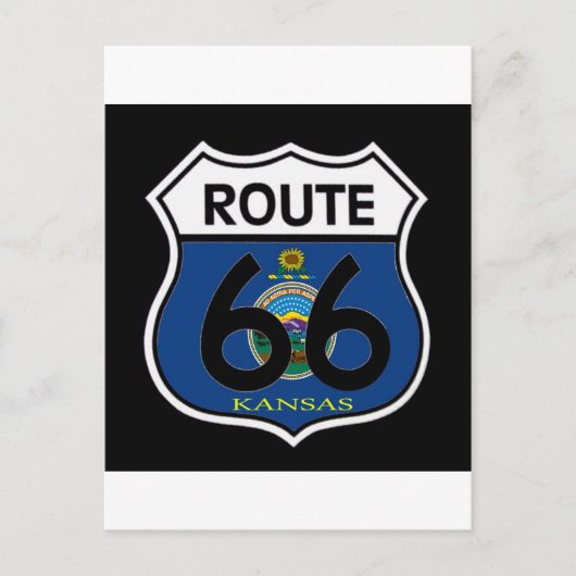 Kansas Flag Route 66 Shield Briefkaart (Voorkant)