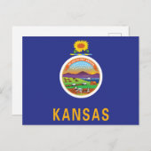 Kansas Flag Sunflower Seal & Ad Astra Souvenir Briefkaart (Voorkant / Achterkant)