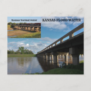 Kansas Flood and Normal Water Post Kaart. Briefkaart