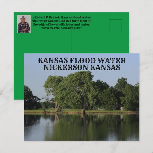 Kansas Flood Water Nickerson Kansas Post Kaart (Voorkant / Achterkant)