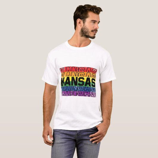 Kansas Gay Pride Vlag T-shirt (Voorkant volledig)