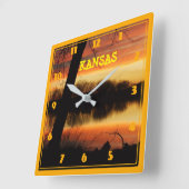Kansas Golden Reflection WALL CLOCK Vierkante Klok (Hoek)