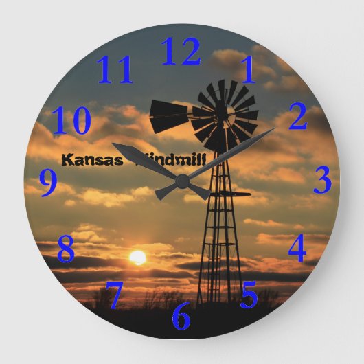 Kansas Golden Sunset CLOCK Grote Klok (Voorkant)