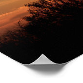 Kansas Golden Sunset met een windmolensilhouet Poster (Hoek)