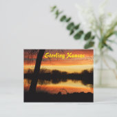 Kansas Golden Sunset Reflection Post Card Briefkaart (Staand voorkant)