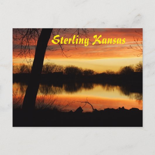 Kansas Golden Sunset Reflection Post Card Briefkaart (Voorkant)