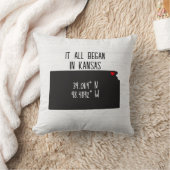 Kansas GPS-coördinaten met hart Kussen (Deken)