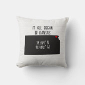 Kansas GPS-coördinaten met hart Kussen (Voorkant)