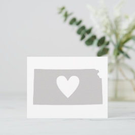 Kansas Gray State Map Shape Heart Cutout Kansan Briefkaart