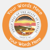 Kansas Great Seal Custom Sticker (Voorkant)