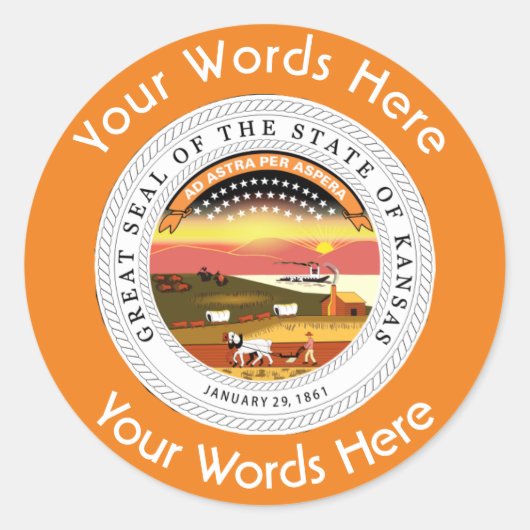 Kansas Great Seal Custom Sticker (Voorkant)
