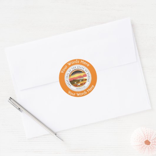 Kansas Great Seal Custom Sticker (Envelop)
