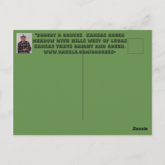 Kansas Green Meadow POST KAART (Achterkant)