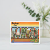 Kansas Greetings uit de VS Briefkaart (Staand voorkant)