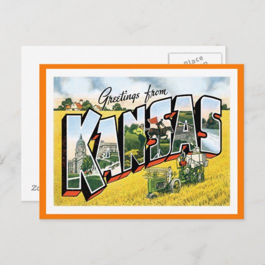 Kansas Greetings uit de VS Briefkaart (Voorkant / Achterkant)