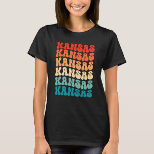 Kansas Groovy Vibe Multi Retro Color Kansas City T-shirt