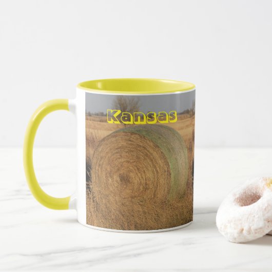 Kansas Hay Bale Coffee Mok (Met donut)