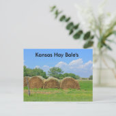 Kansas Hay Bale's Post Card Briefkaart (Staand voorkant)