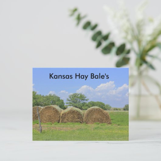 Kansas Hay Bale's Post Card Briefkaart (Staand voorkant)