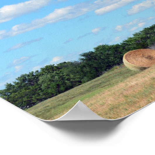 Kansas Hay Bales Poster (Hoek)
