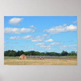 Kansas Hay Bales Poster