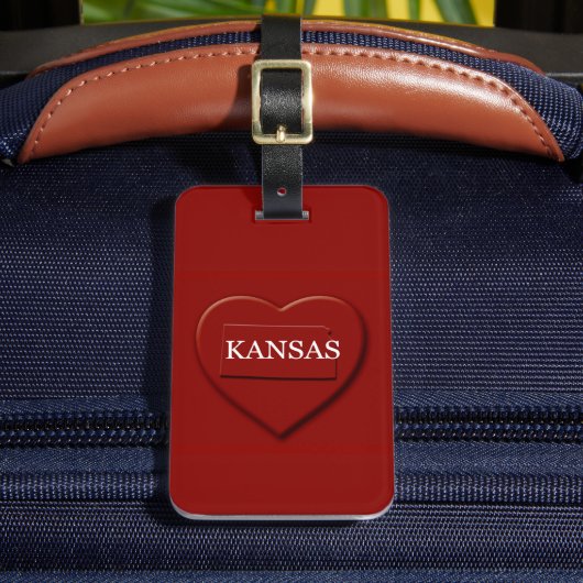Kansas Heart Map Design Bagagelabel (Voorkant Insitu 2)