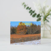 Kansas Herfst/Winter Landscape Post Kaart. Briefkaart (Staand voorkant)