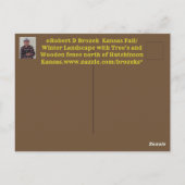 Kansas Herfst/Winter Landscape Post Kaart. Briefkaart (Achterkant)