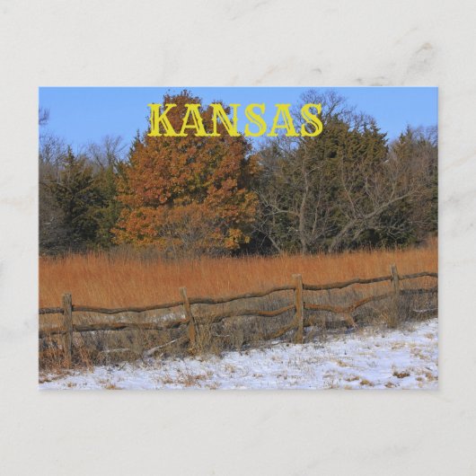 Kansas Herfst/Winter Landscape Post Kaart. Briefkaart (Voorkant)